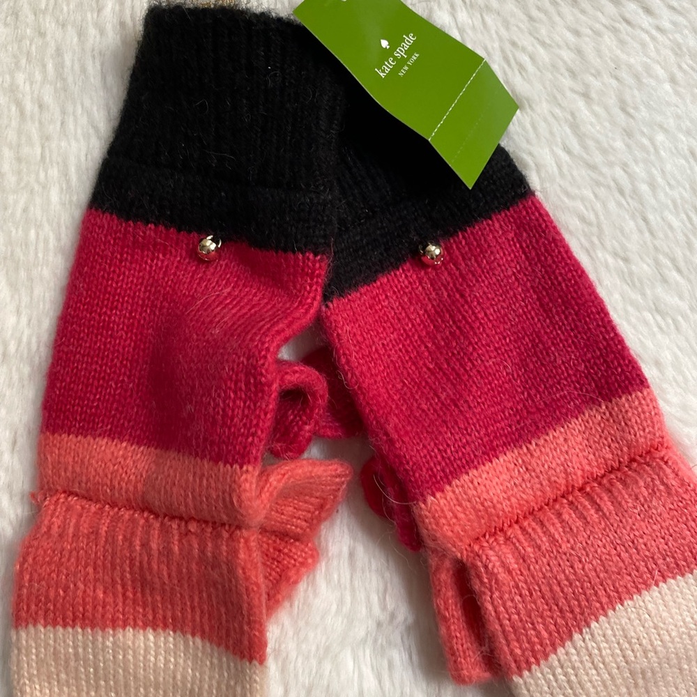 Kate Spade Colorblock Mittens - Picture 3 of 3